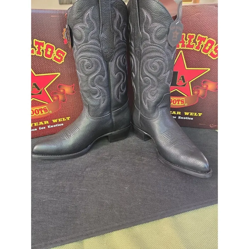 New Los Altos 658305 Men’s Black Deer Skin Leather JToe Boot US8.5